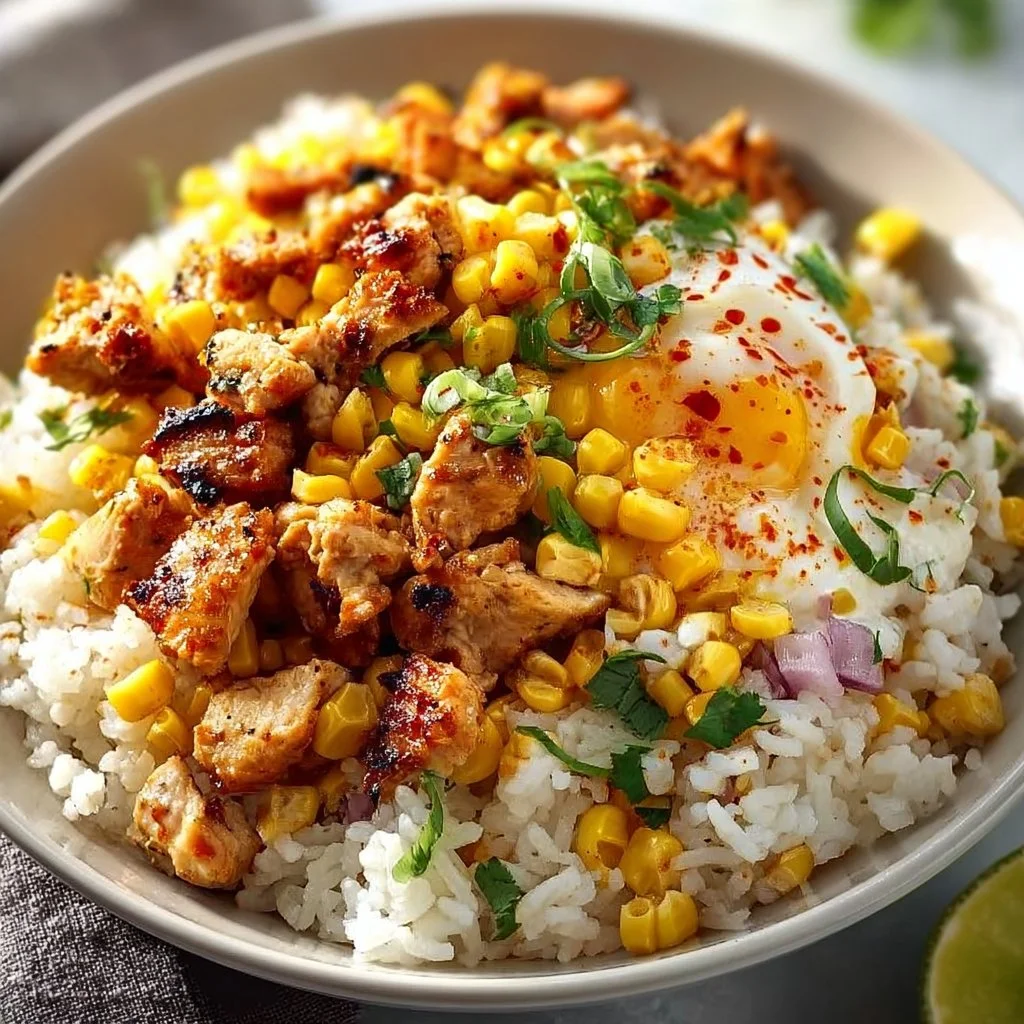 Street Corn Chicken Rice Bowl