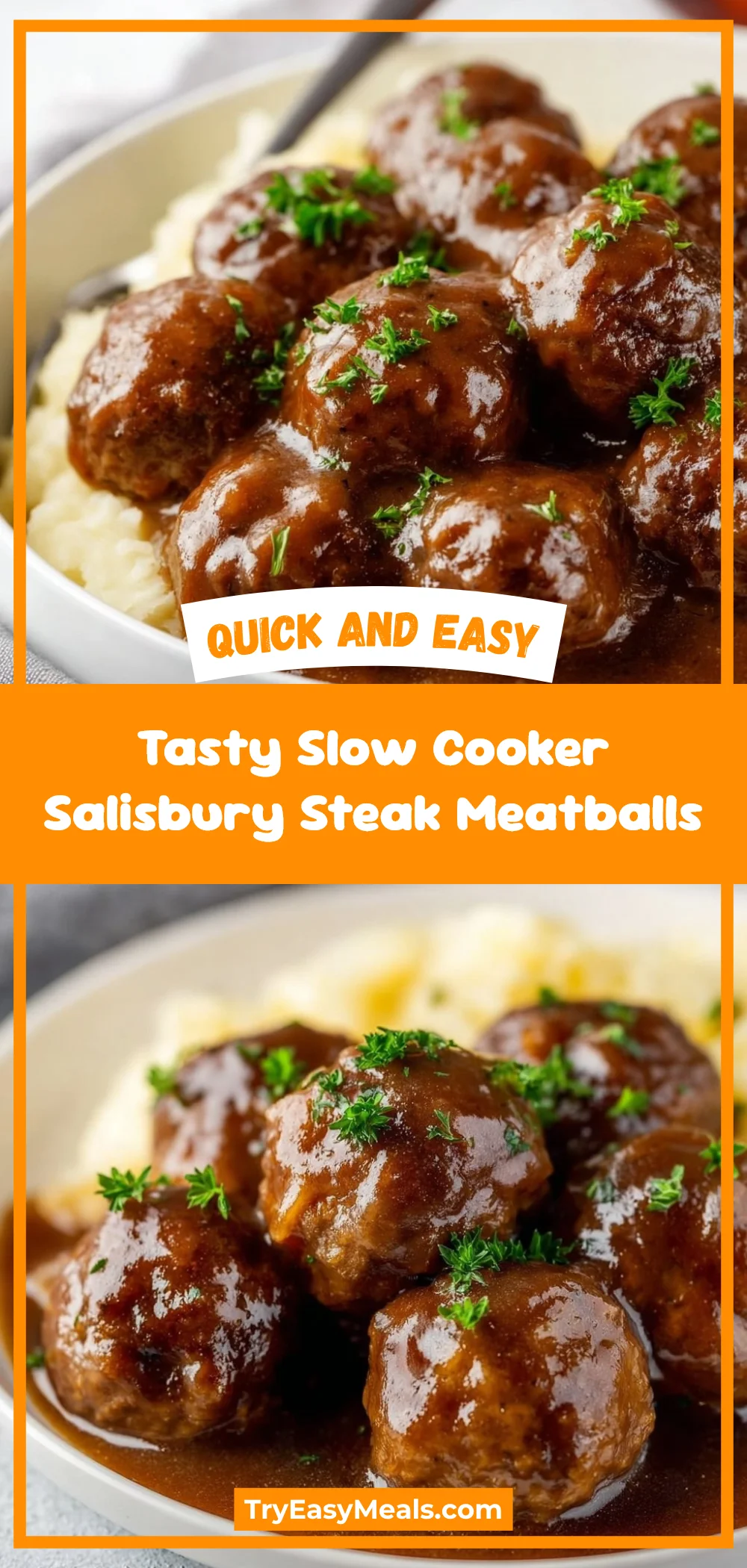Tasty Slow Cooker Salisbury Steak Meatballs