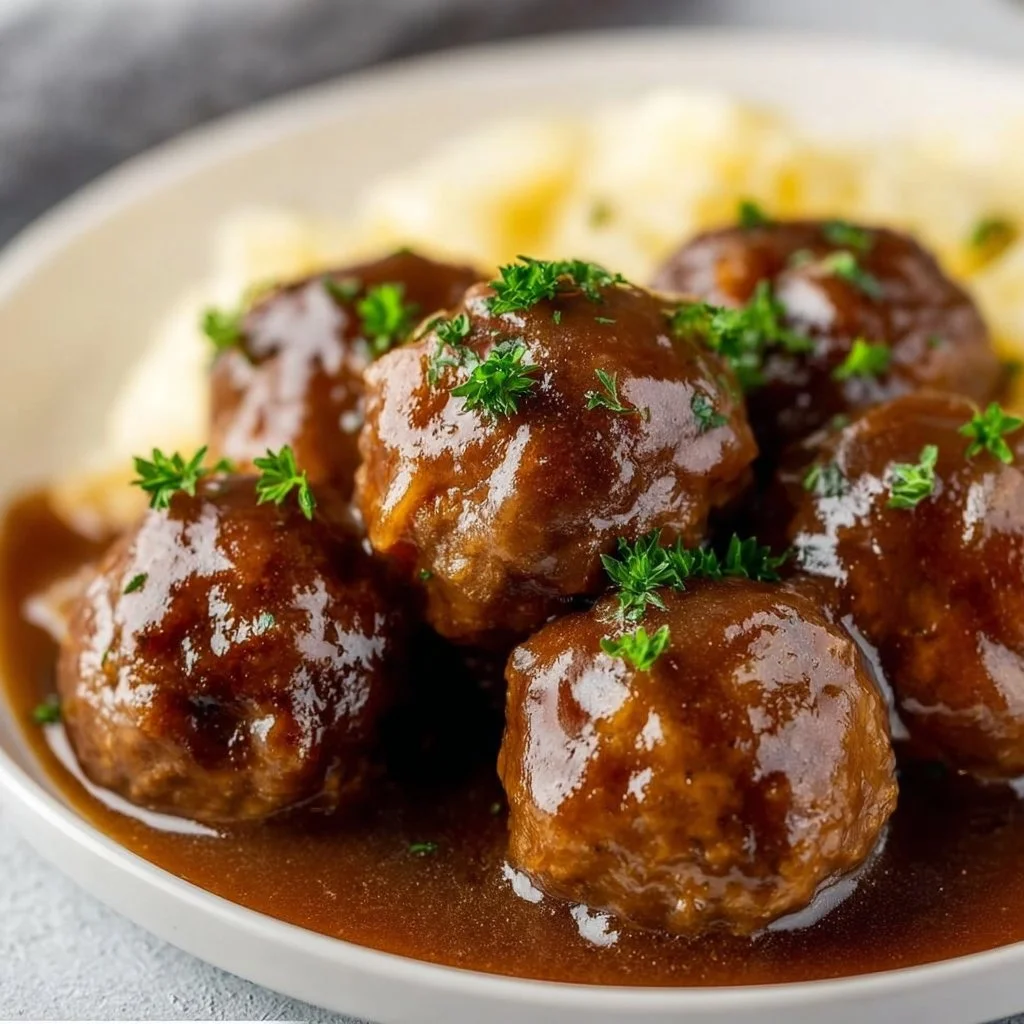 Tasty Slow Cooker Salisbury Steak Meatballs Recipe