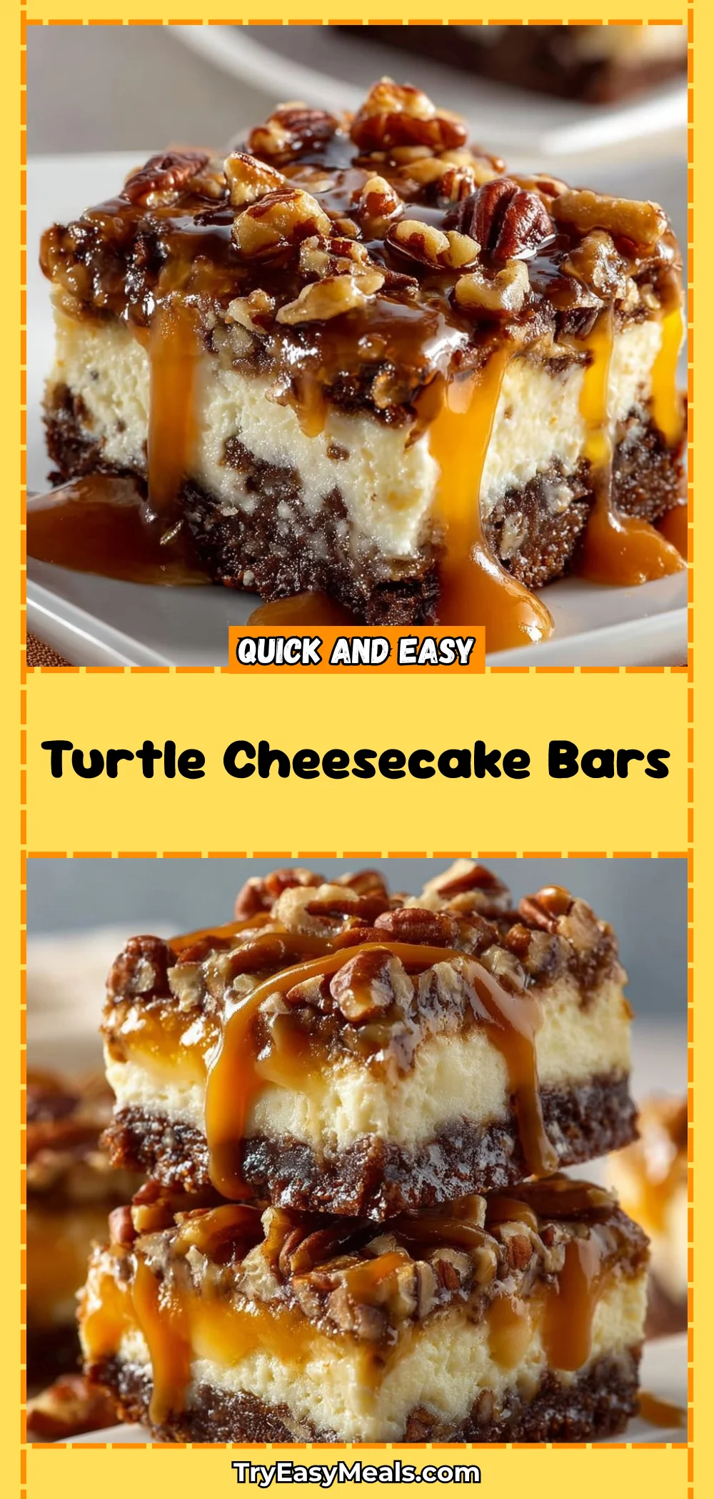Turtle Cheesecake Bars