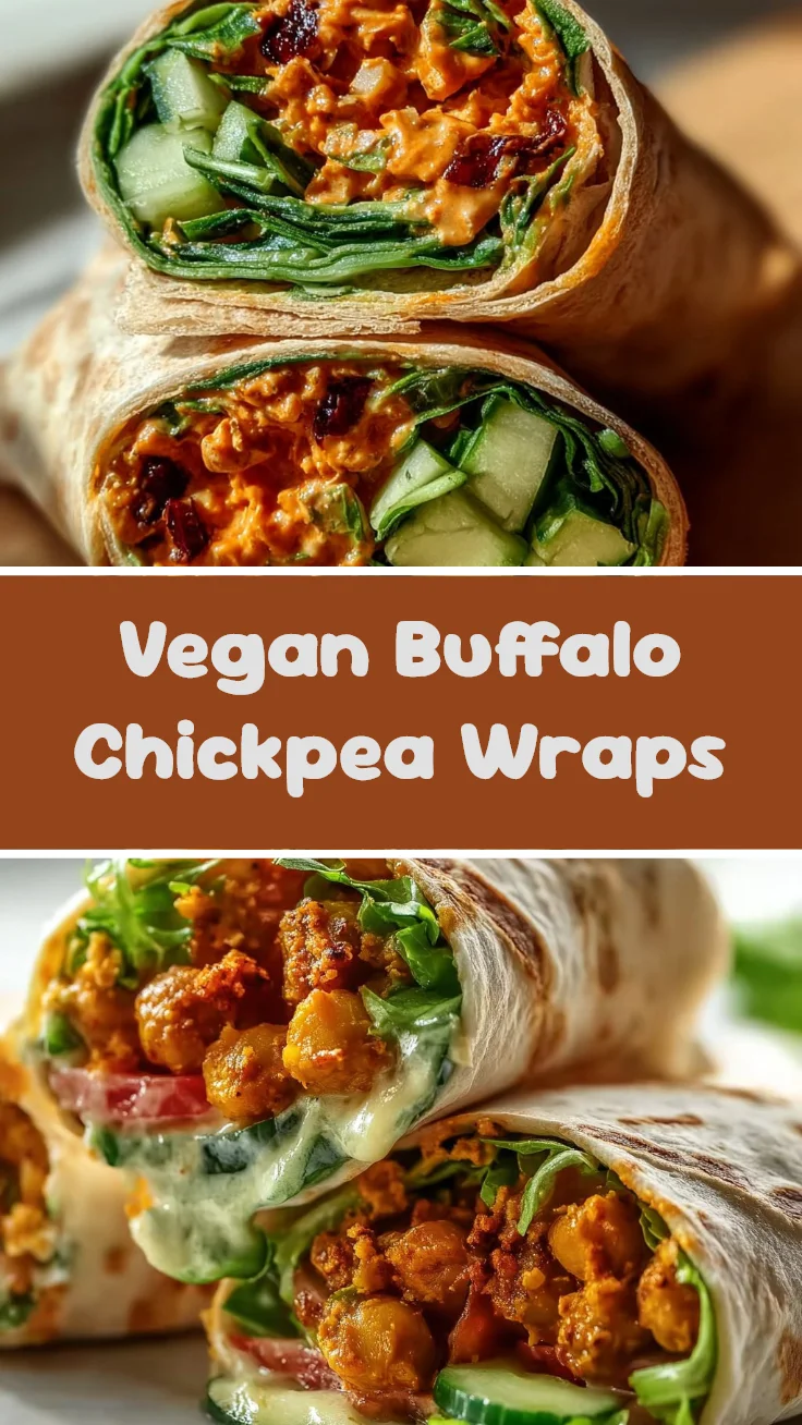 Vegan Buffalo Chickpea Wraps