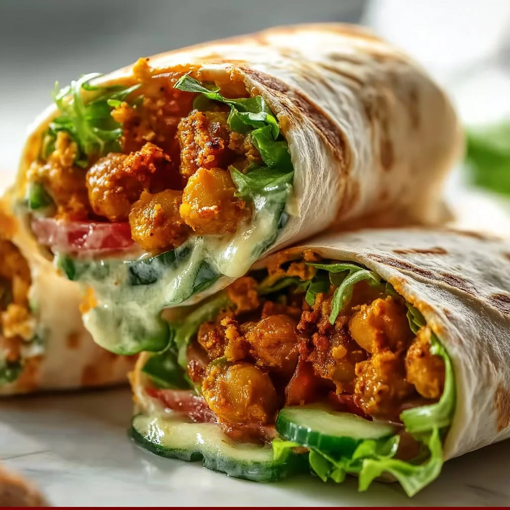 Vegan Buffalo Chickpea Wraps