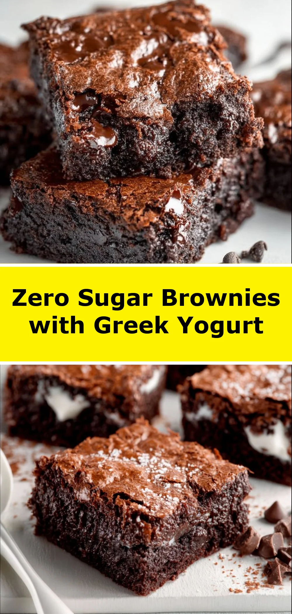 Zero Sugar Brownies with Greek Yogurt