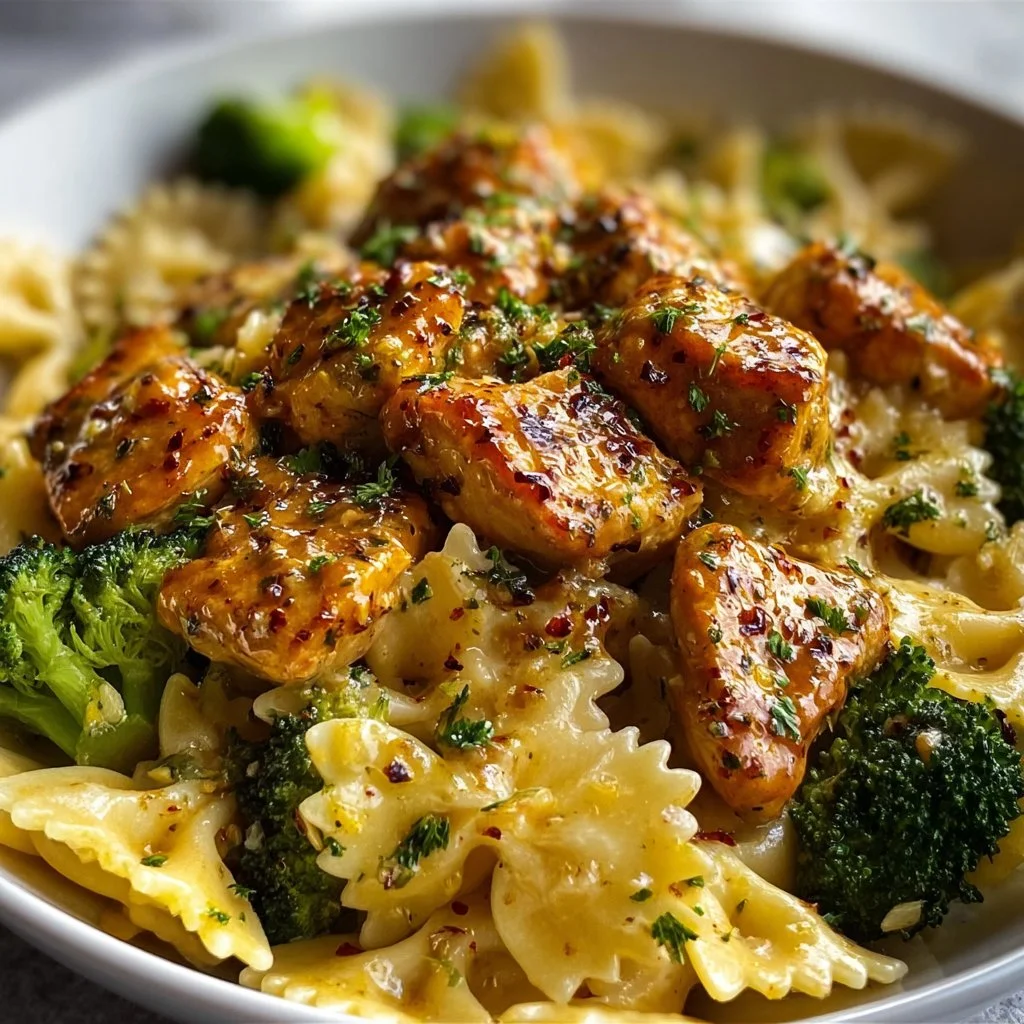 Zesty Cowboy Butter Chicken: Lemon Bowtie Pasta & Broccoli