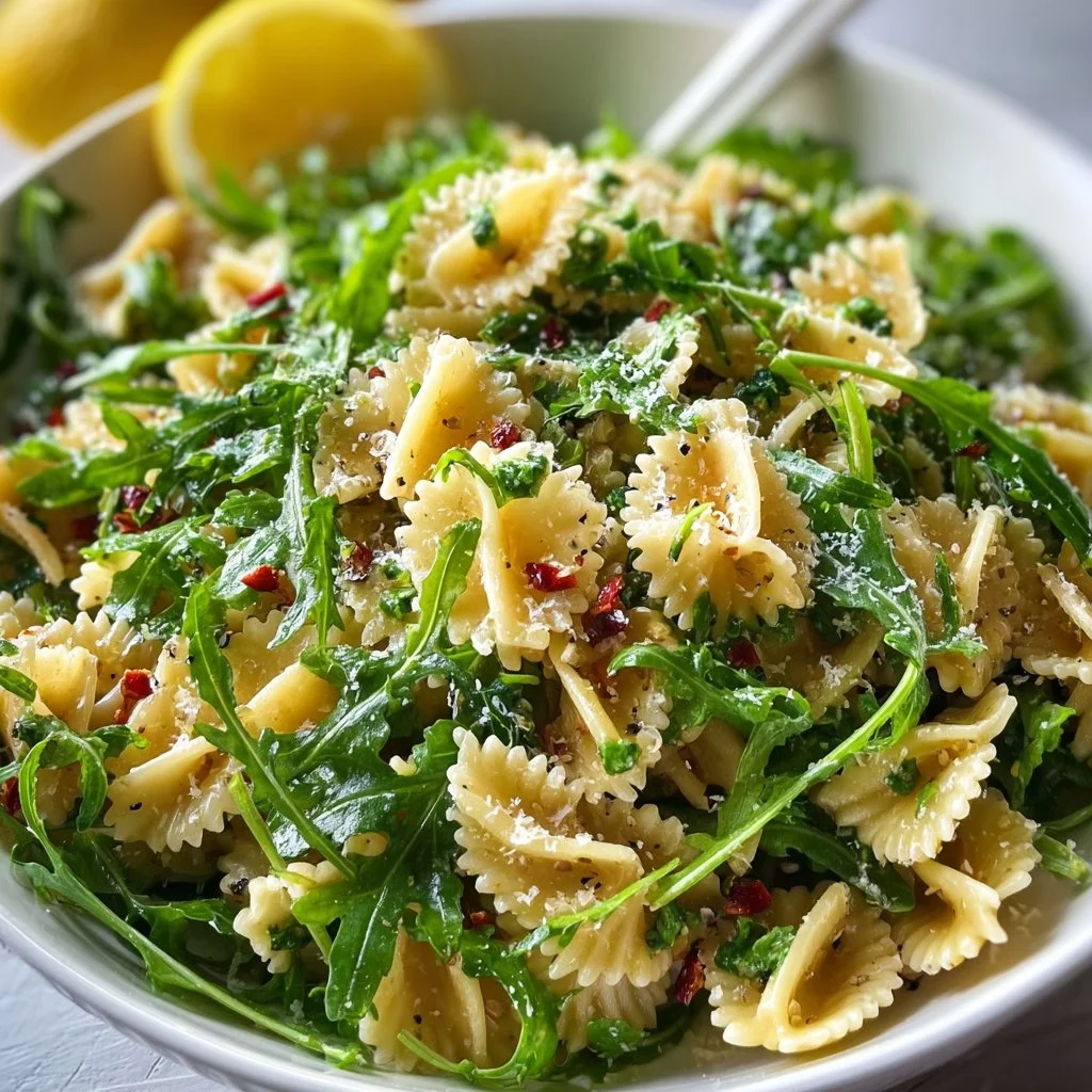 Bright and Zesty Lemon Arugula Pasta Salad