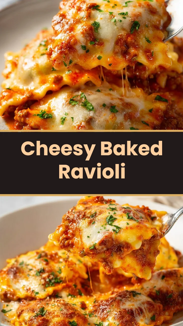 Cheesy Baked Ravioli