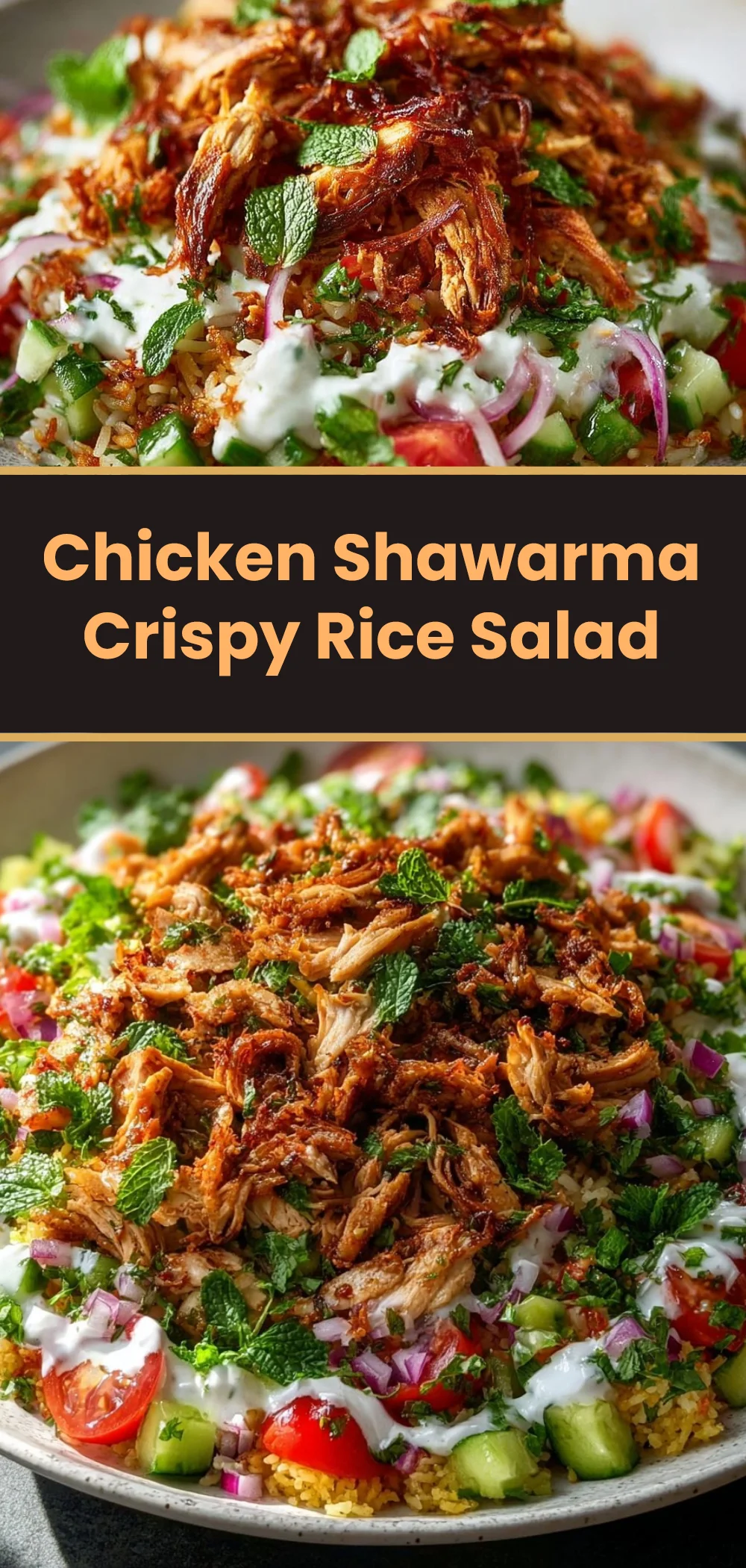 Chicken Shawarma Crispy Rice Salad