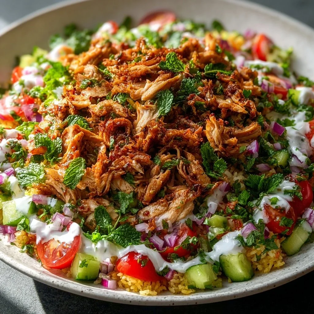 Chicken Shawarma Crispy Rice Salad – Easy Middle Eastern Dinner Recipe