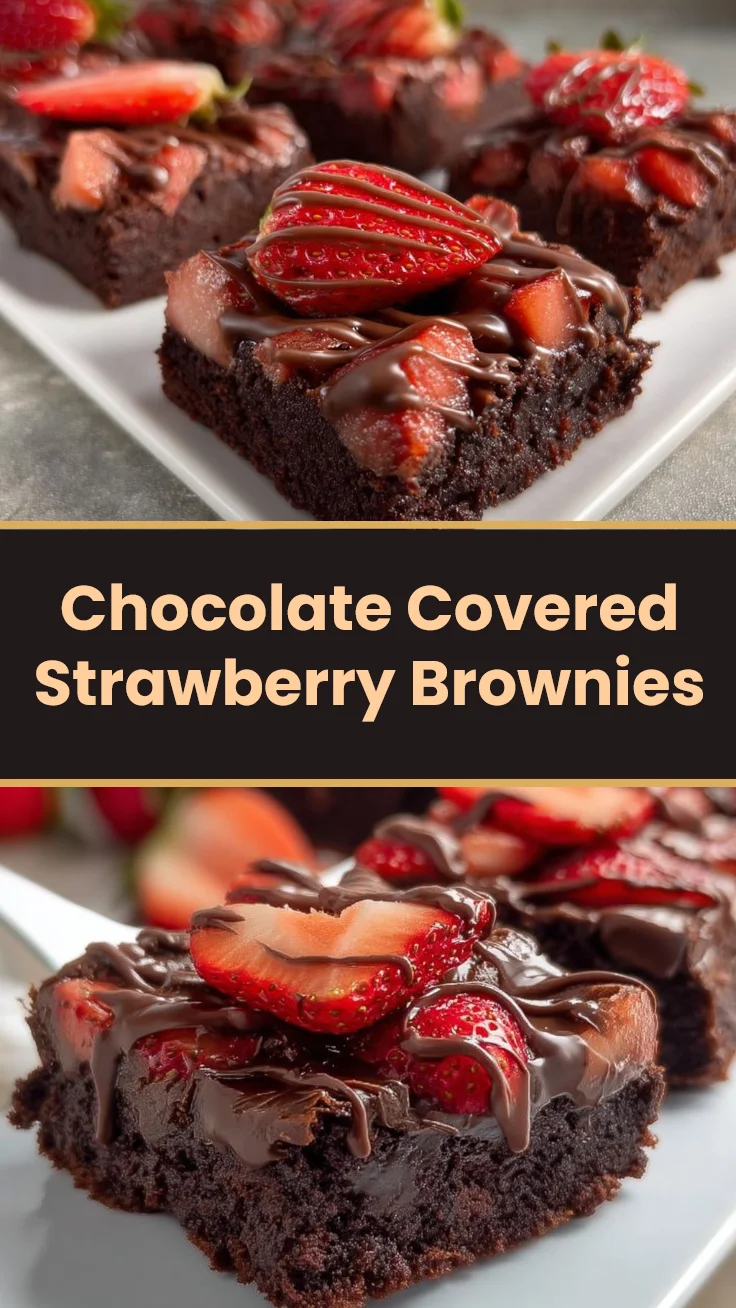 Chocolate Covered Strawberry Brownies