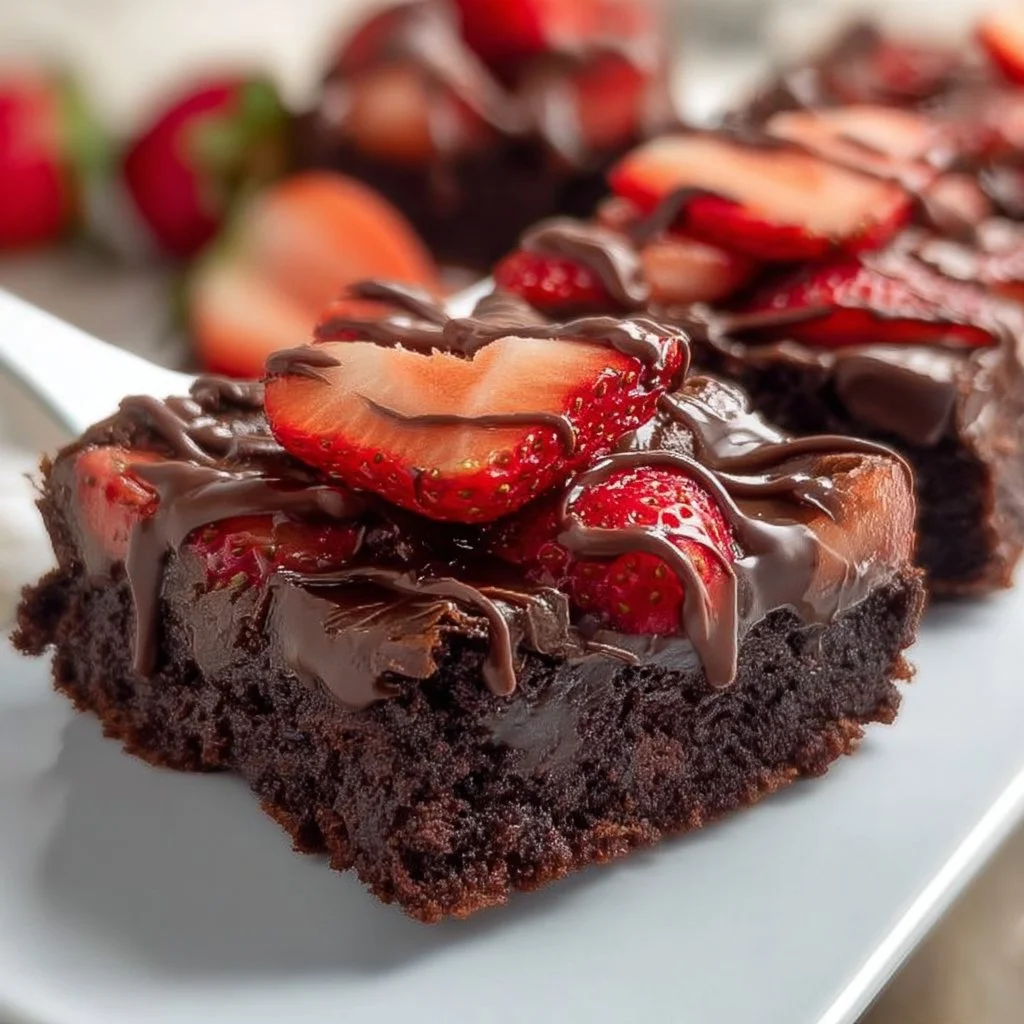 Chocolate Covered Strawberry Brownies