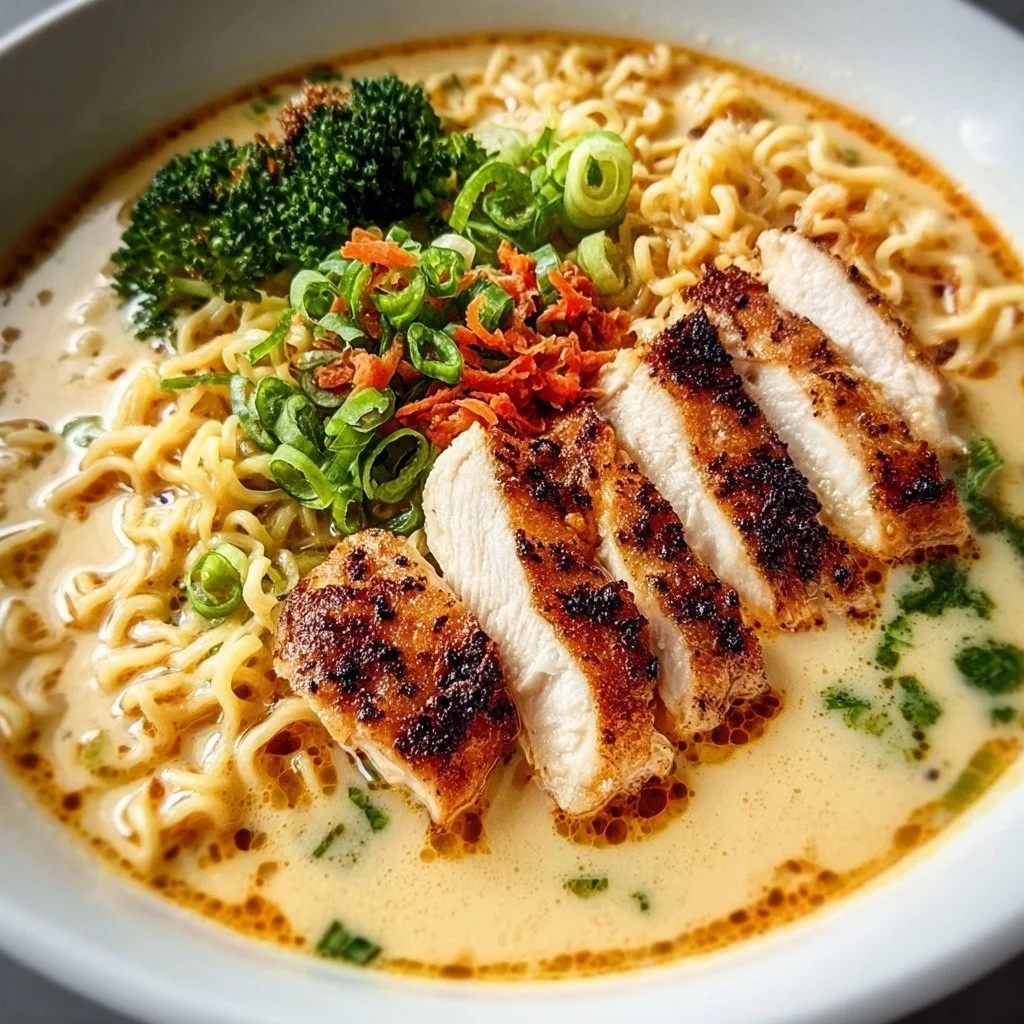 Creamy Garlic Chicken Ramen