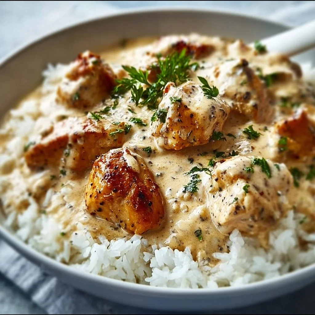 Creamy Smothered Chicken and Rice