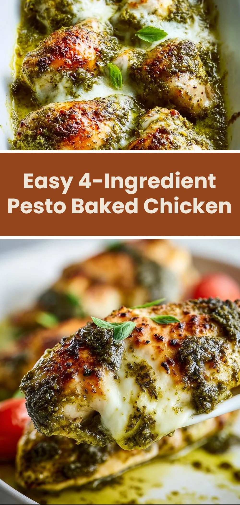 Easy 4-Ingredient Pesto Baked Chicken