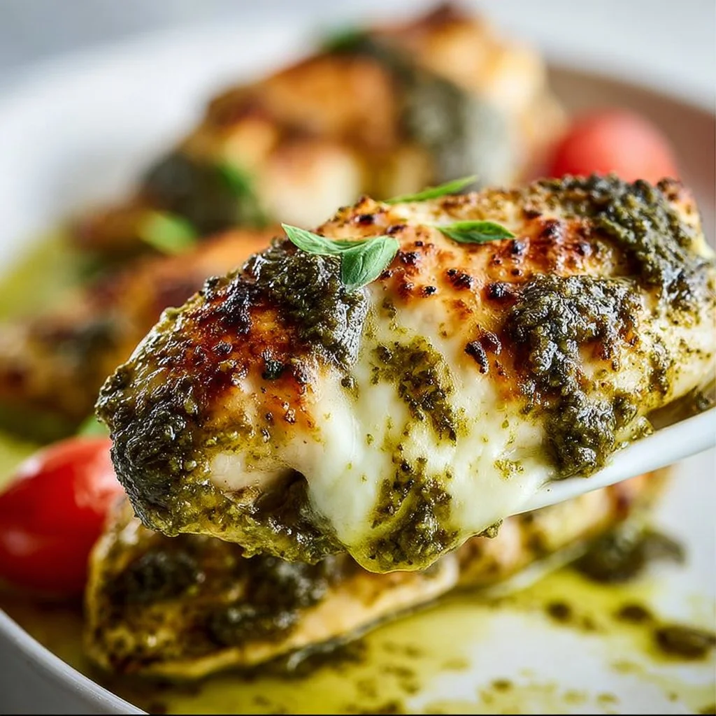 Easy 4-Ingredient Pesto Baked Chicken