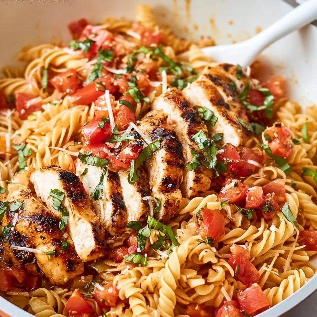 Easy Bruschetta Chicken Pasta