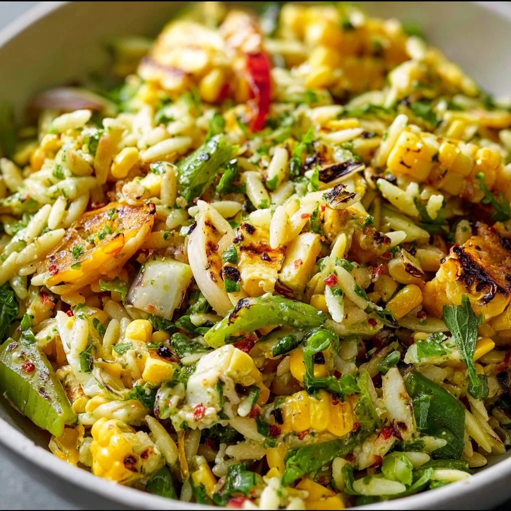 Grilled Corn Orzo Salad
