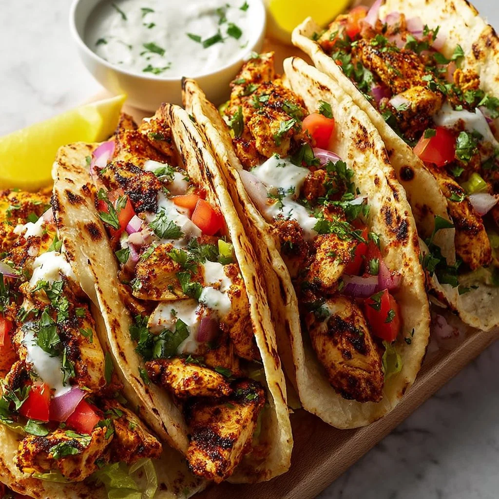 Grilled Mediterranean Chicken Tacos