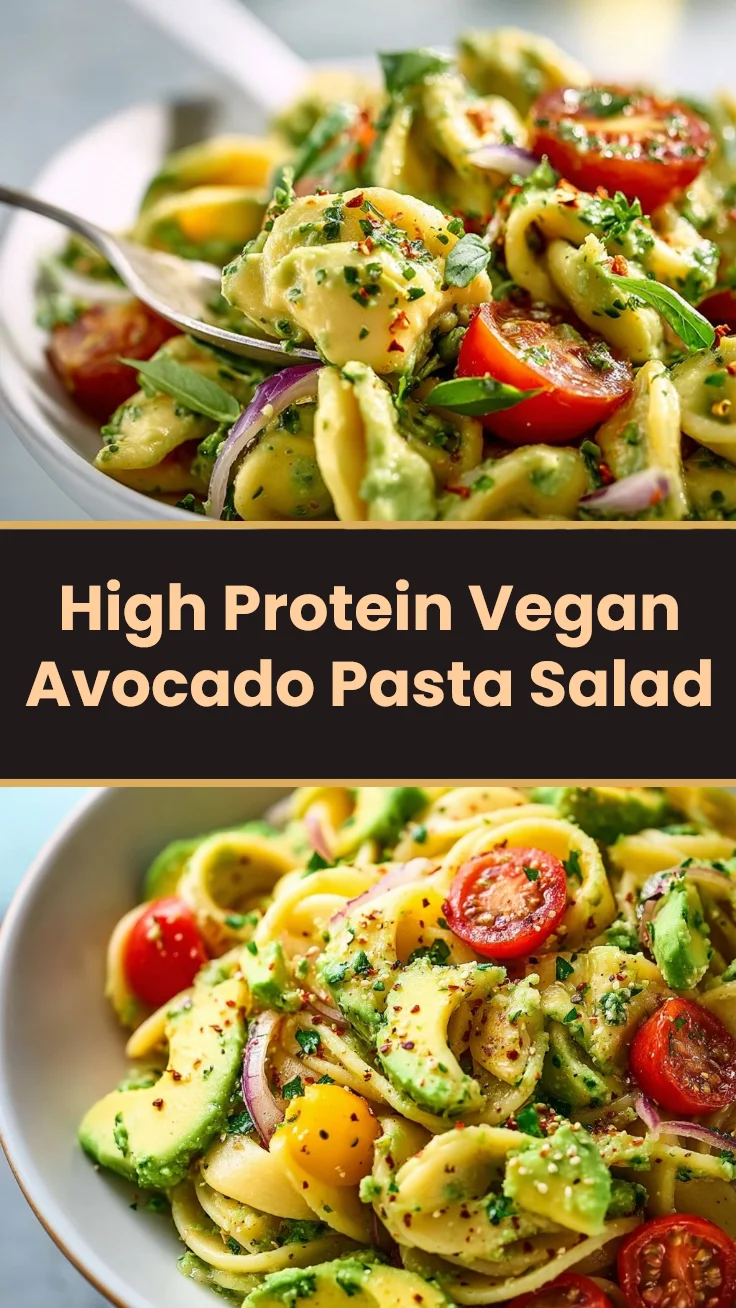High Protein Vegan Avocado Pasta Salad