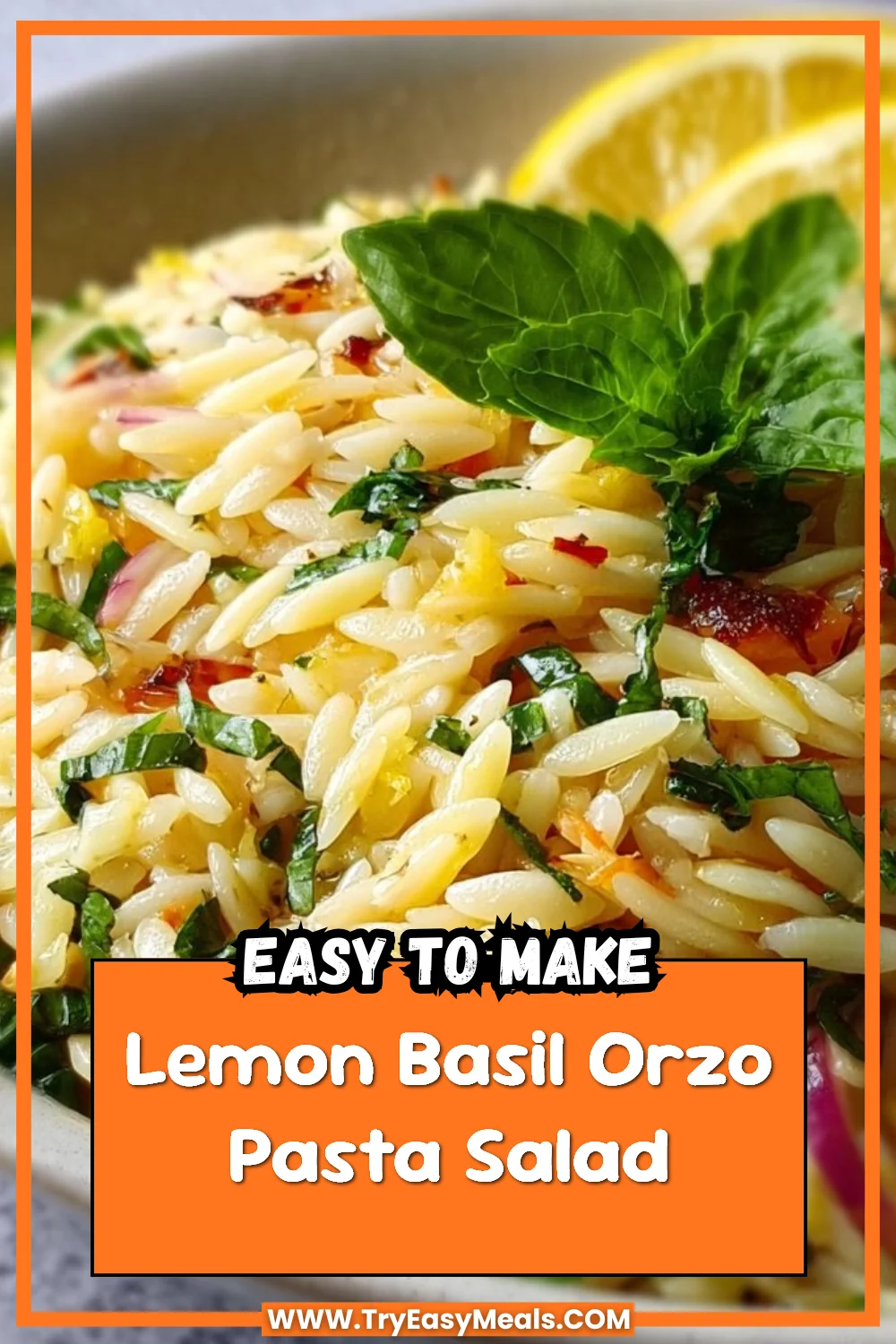 Lemon Basil Orzo Pasta Salad