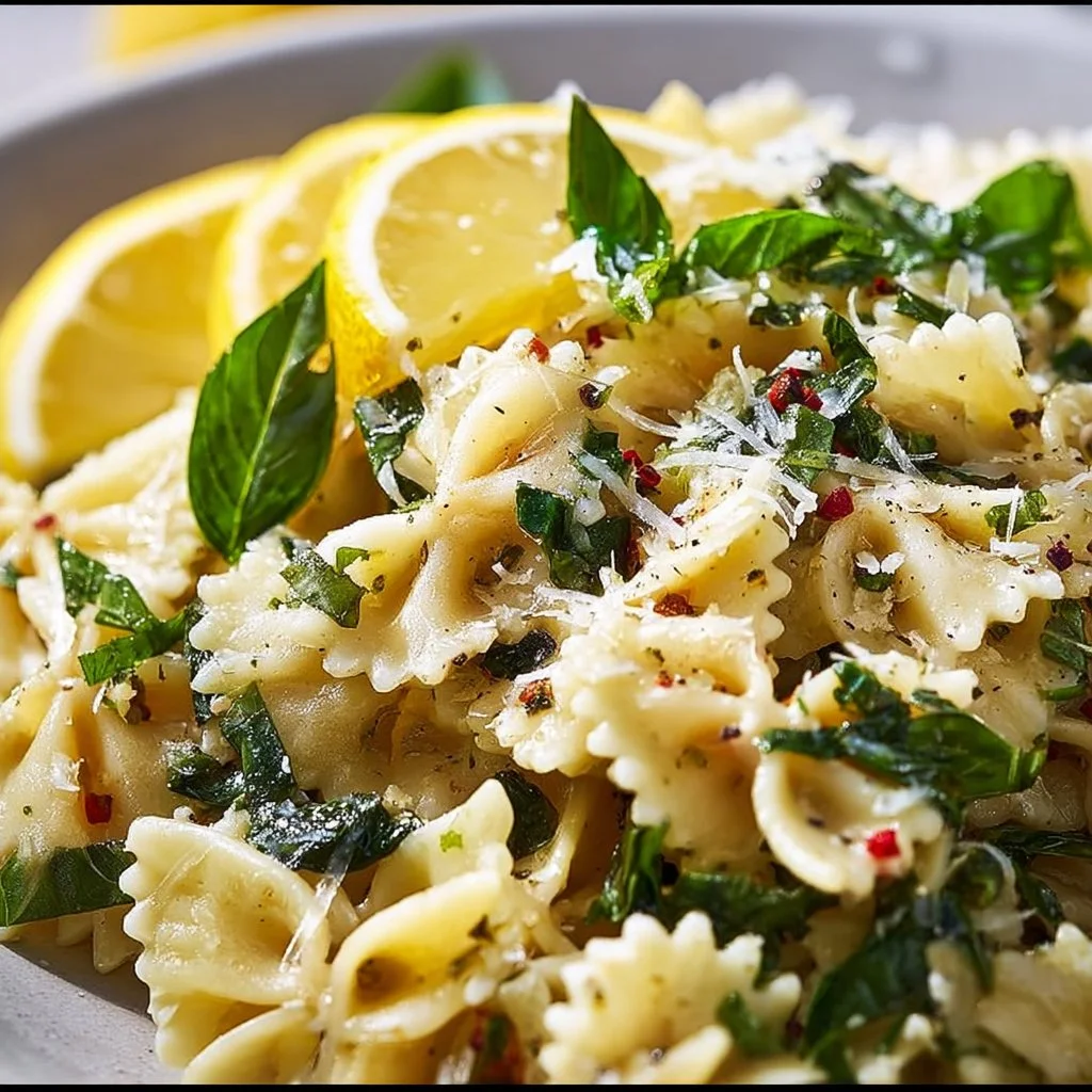 Lemon Basil Parmesan Pasta Salad
