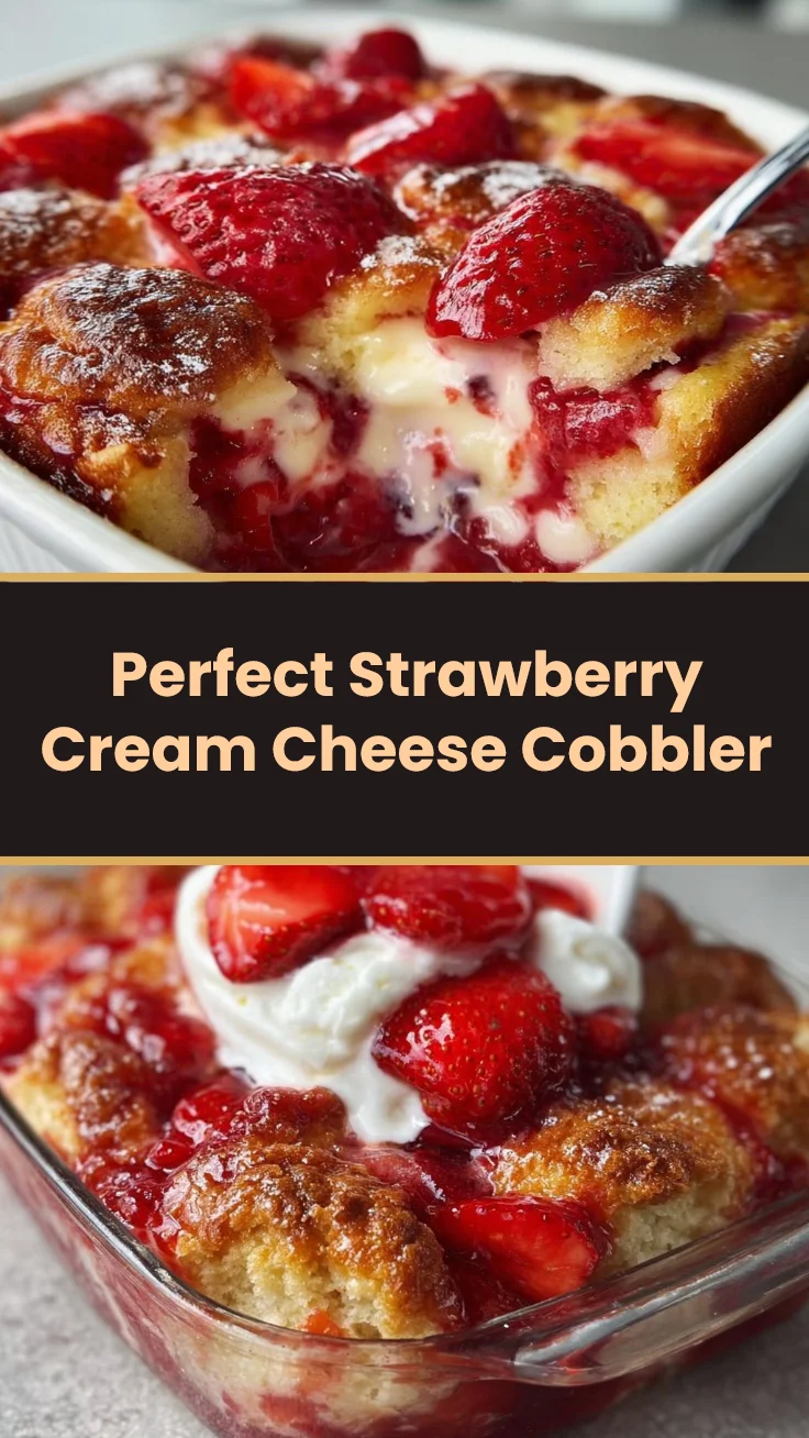 Perfect Strawberry Cream Cheese Cobbler