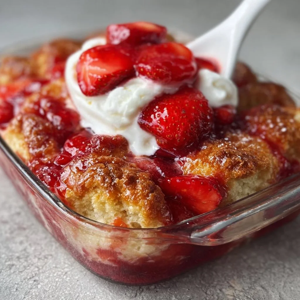 Perfect Strawberry Cream Cheese Cobbler