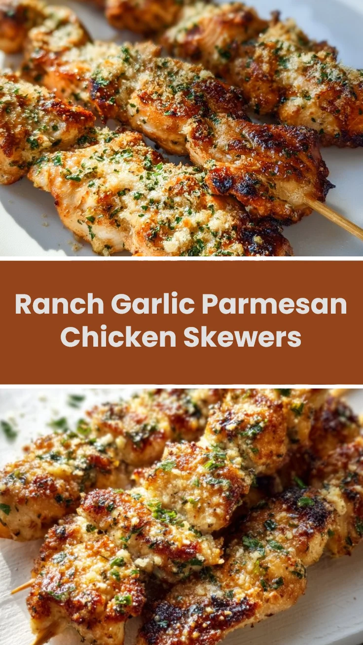 Ranch Garlic Parmesan Chicken Skewers