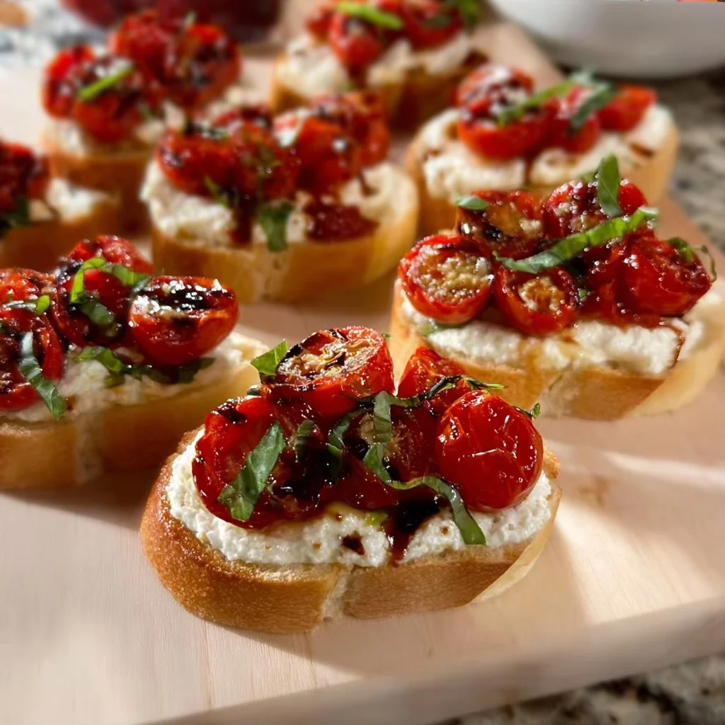 Ricotta Crostini with Roasted Tomatoes