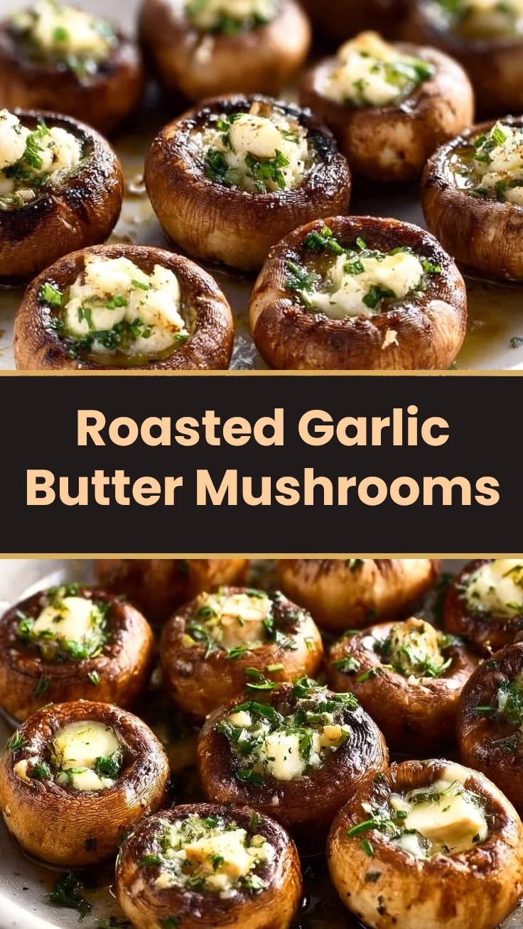 Roasted Garlic Butter Mushrooms