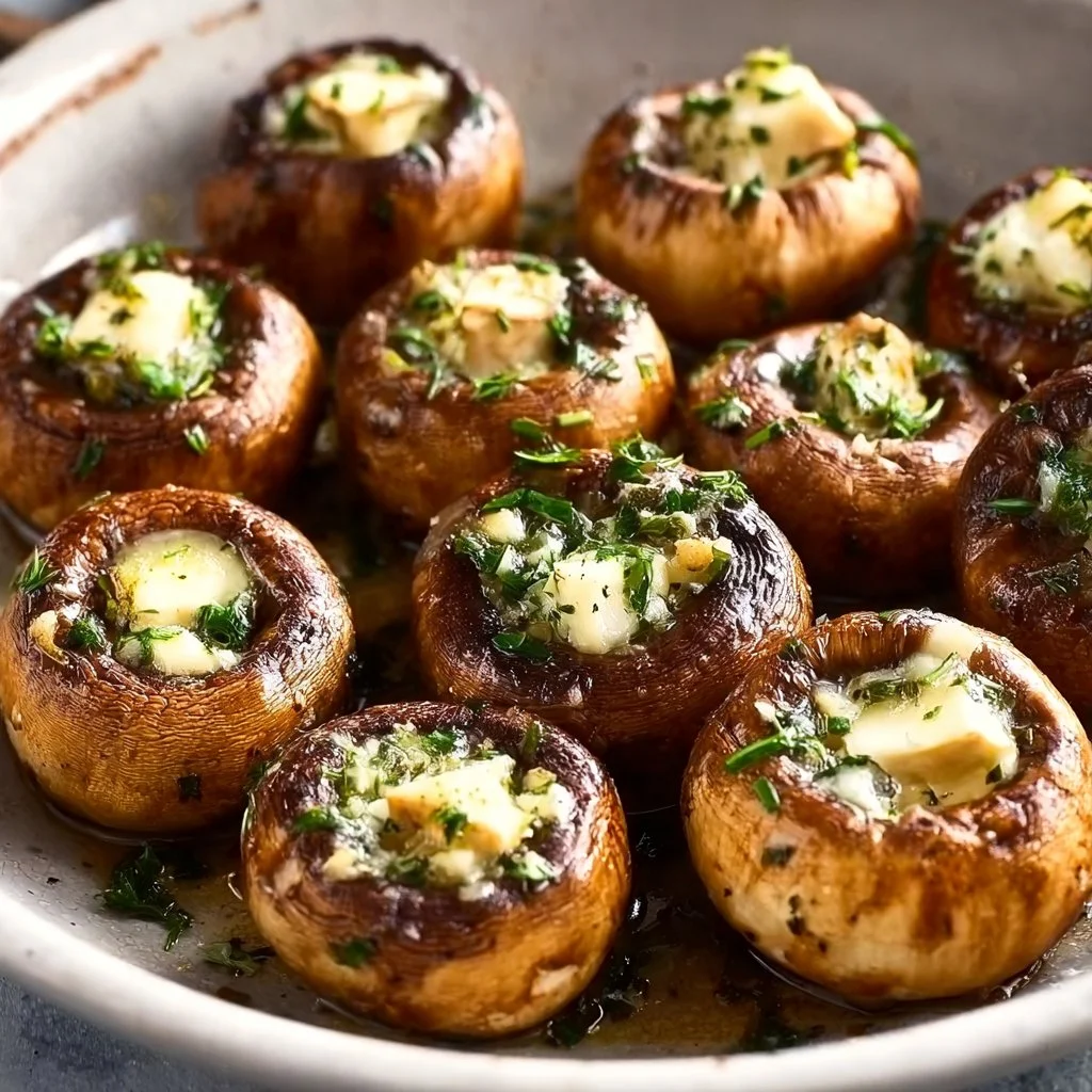 Roasted Garlic Butter Mushrooms