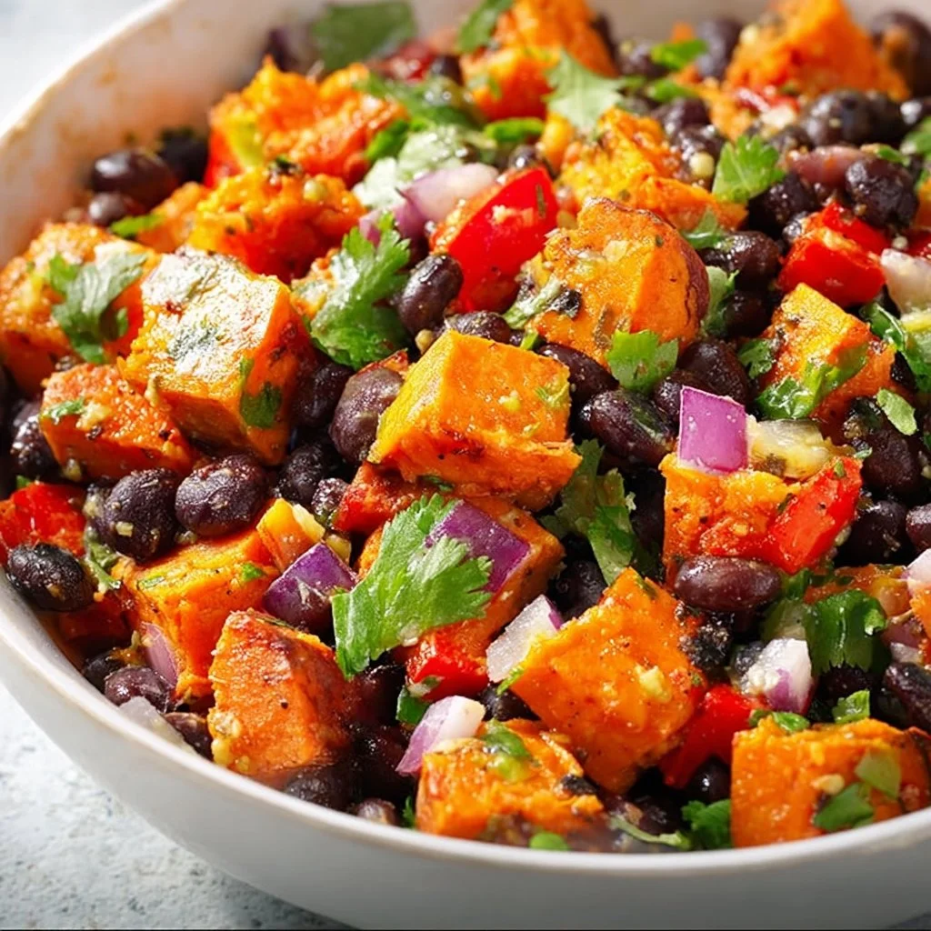 Roasted Sweet Potato Black Bean Salad