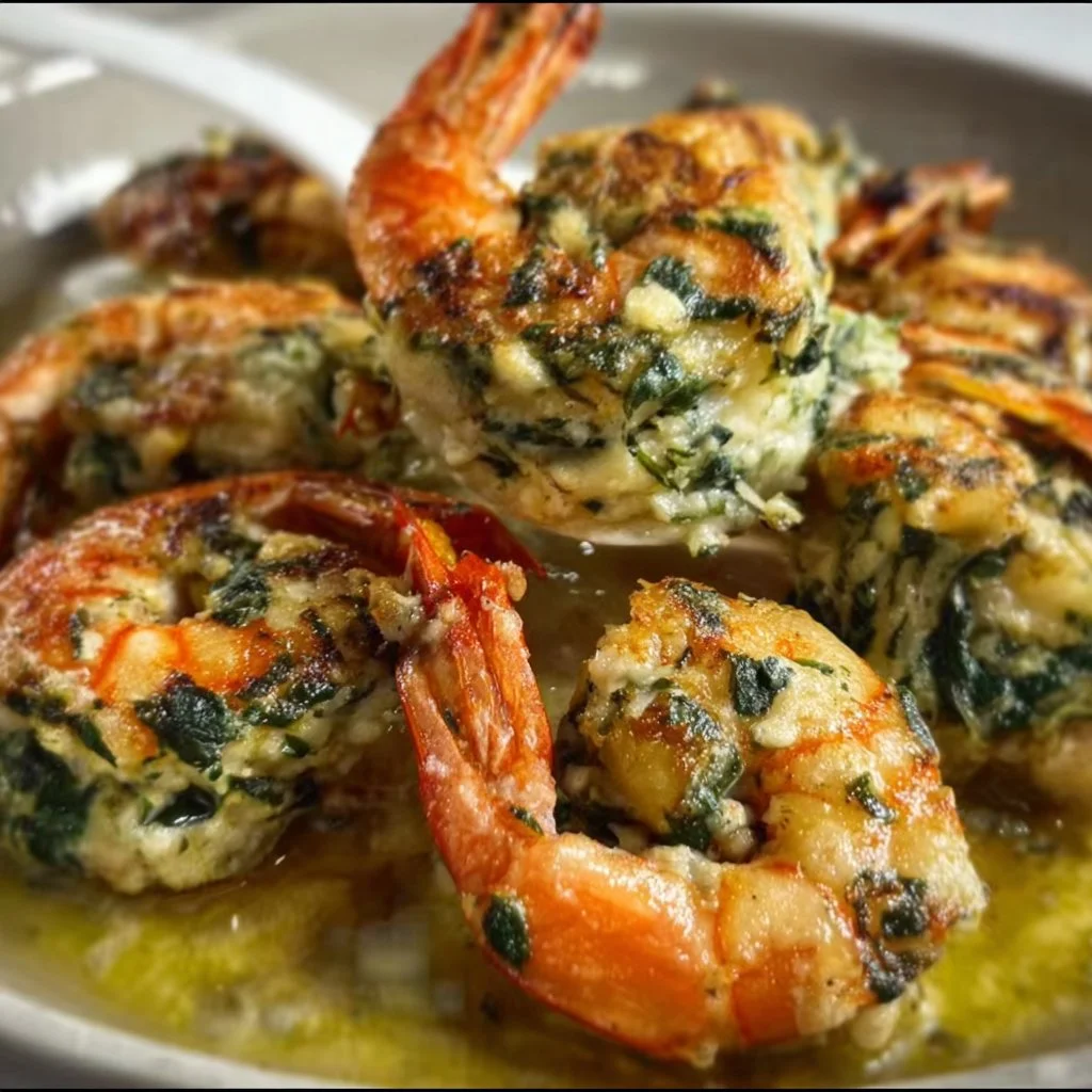 Spinach Artichoke Stuffed Shrimp