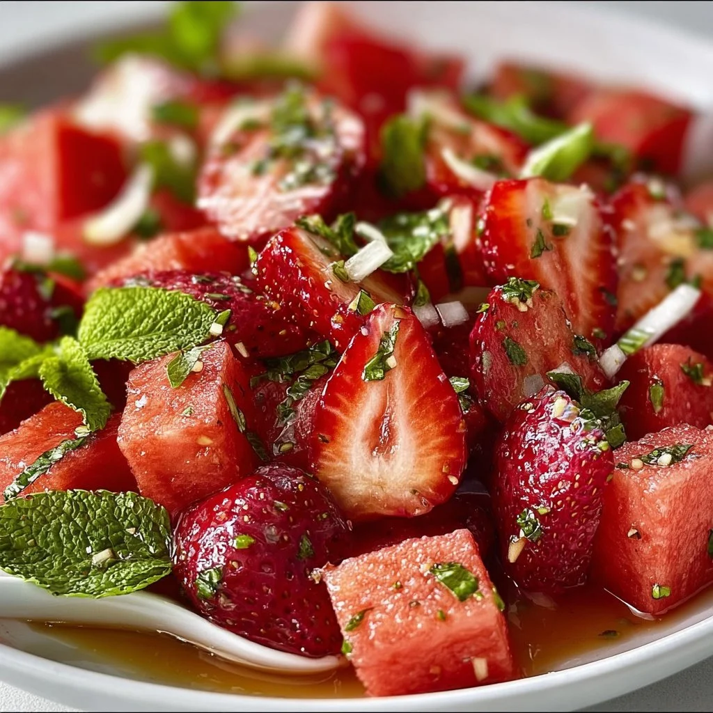 Strawberry Watermelon Salad with Honey Lime Vinaigrette