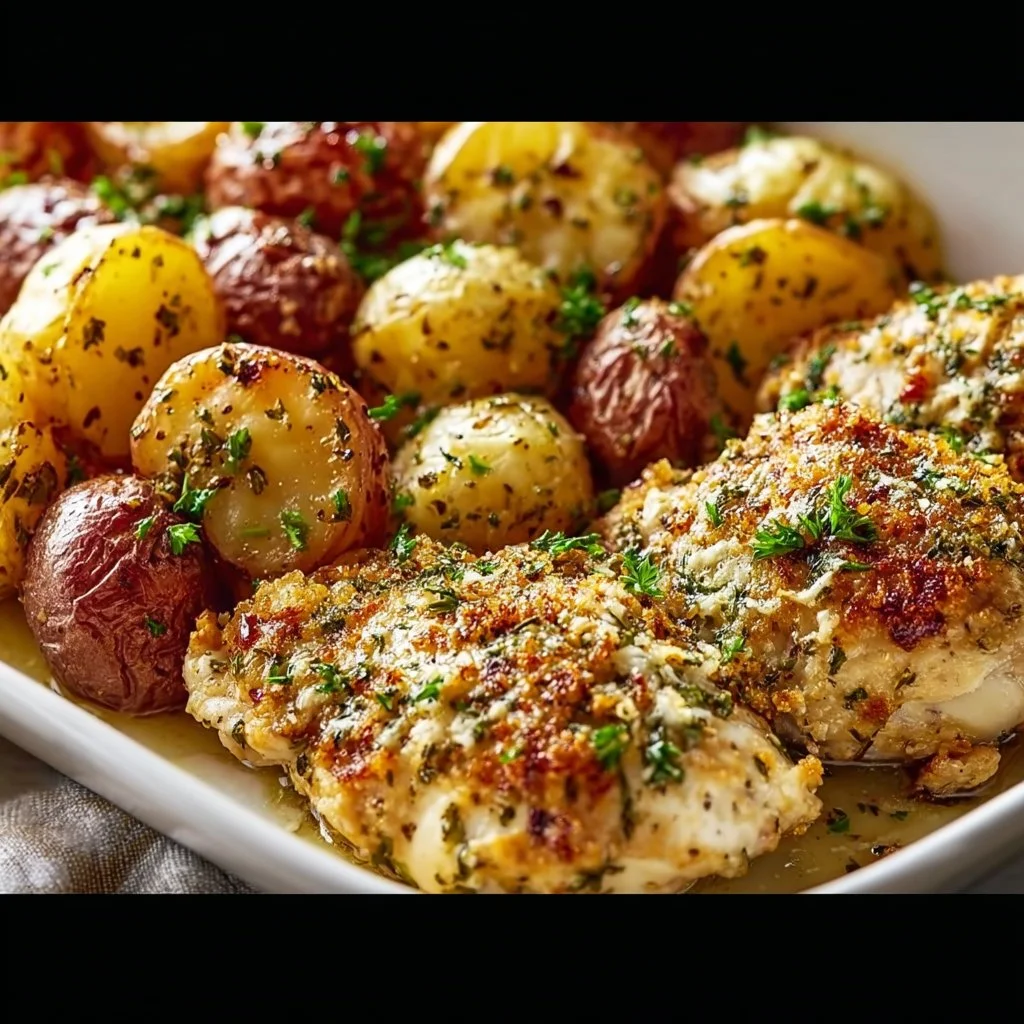 Baked Garlic Parmesan Chicken and Potatoes