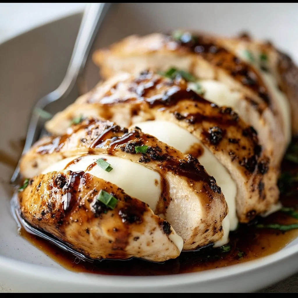 Balsamic Baked Chicken Breast with Mozzarella Cheese