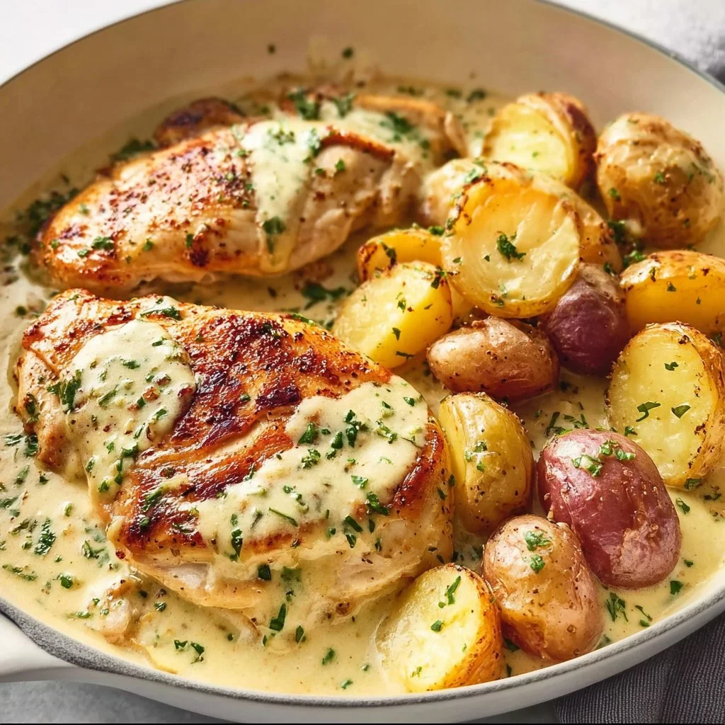 Chicken and Potatoes in Creamy Dijon Sauce