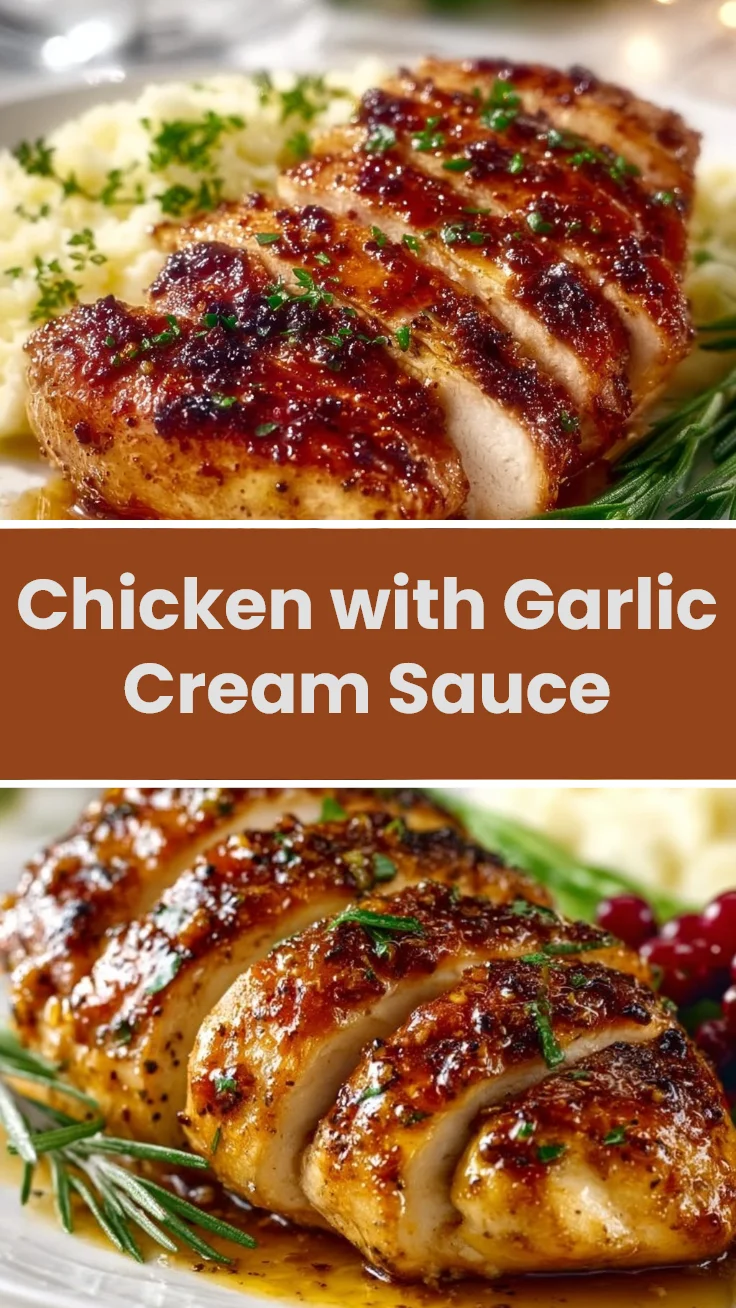Chicken with Garlic Cream Sauce