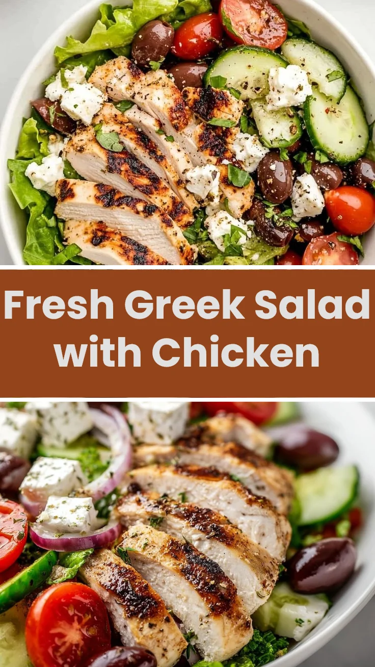 Fresh Greek Salad with Chicken