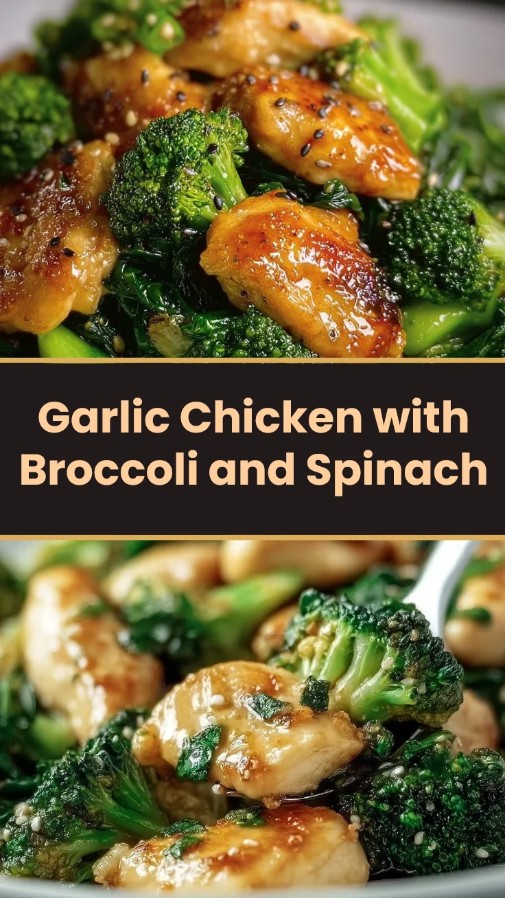 Garlic Chicken with Broccoli and Spinach