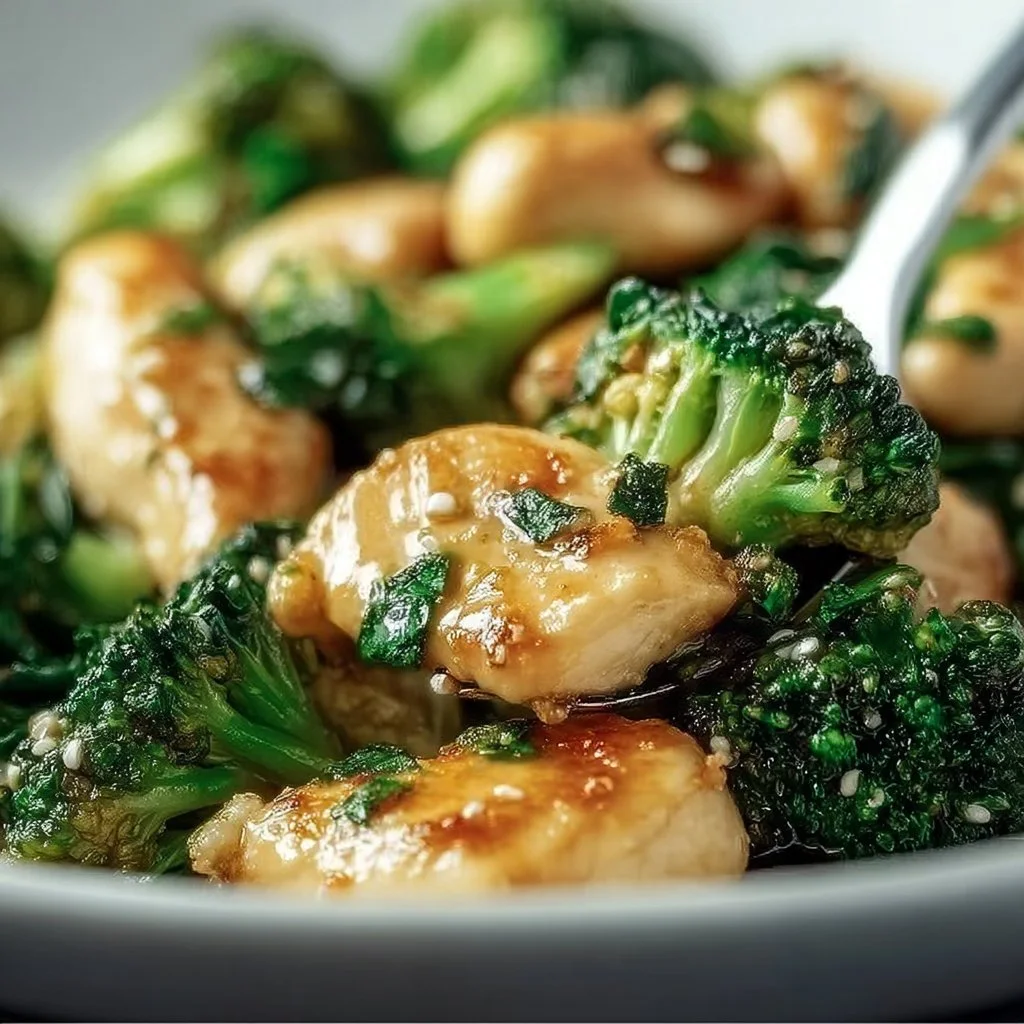 Garlic Chicken with Broccoli and Spinach