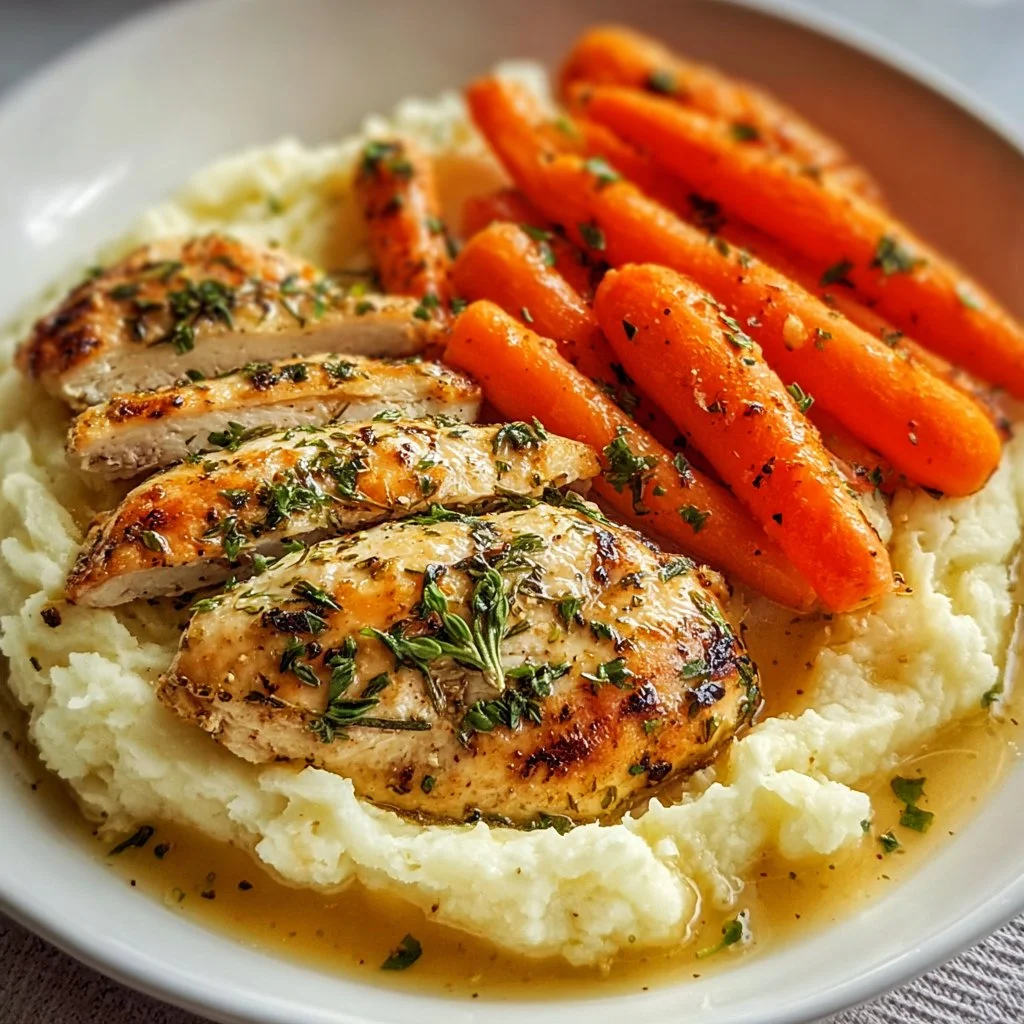 Make Garlic Herb Chicken with Mashed Potatoes and Glazed Carrots Tonight!