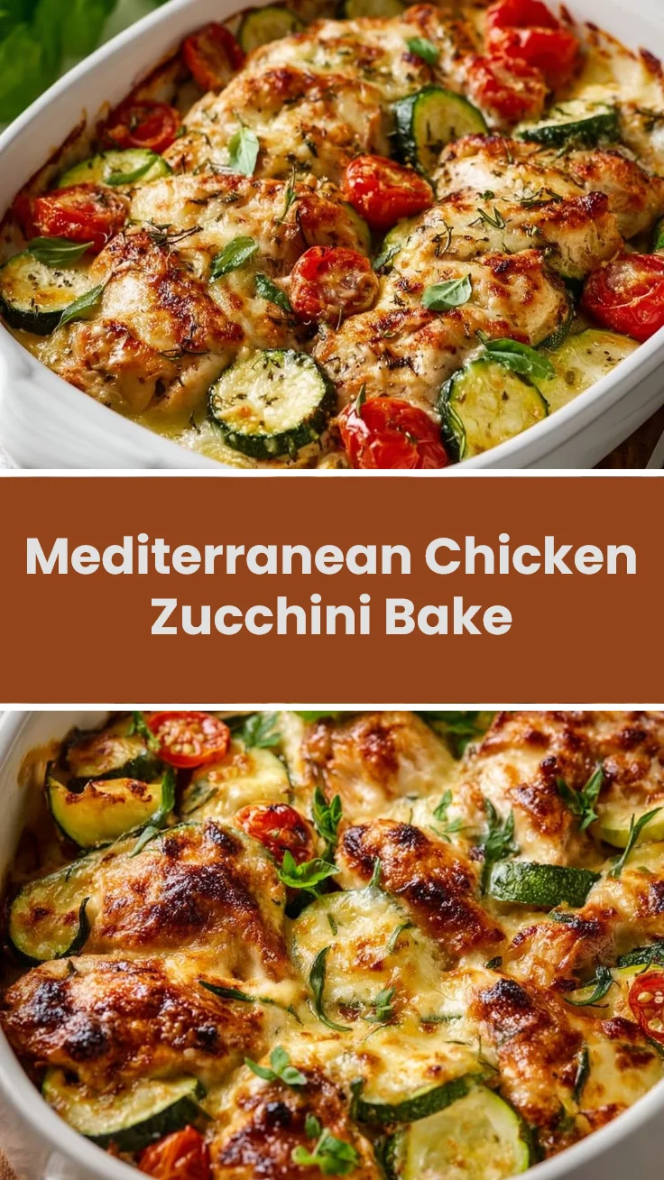 Mediterranean Chicken Zucchini Bake