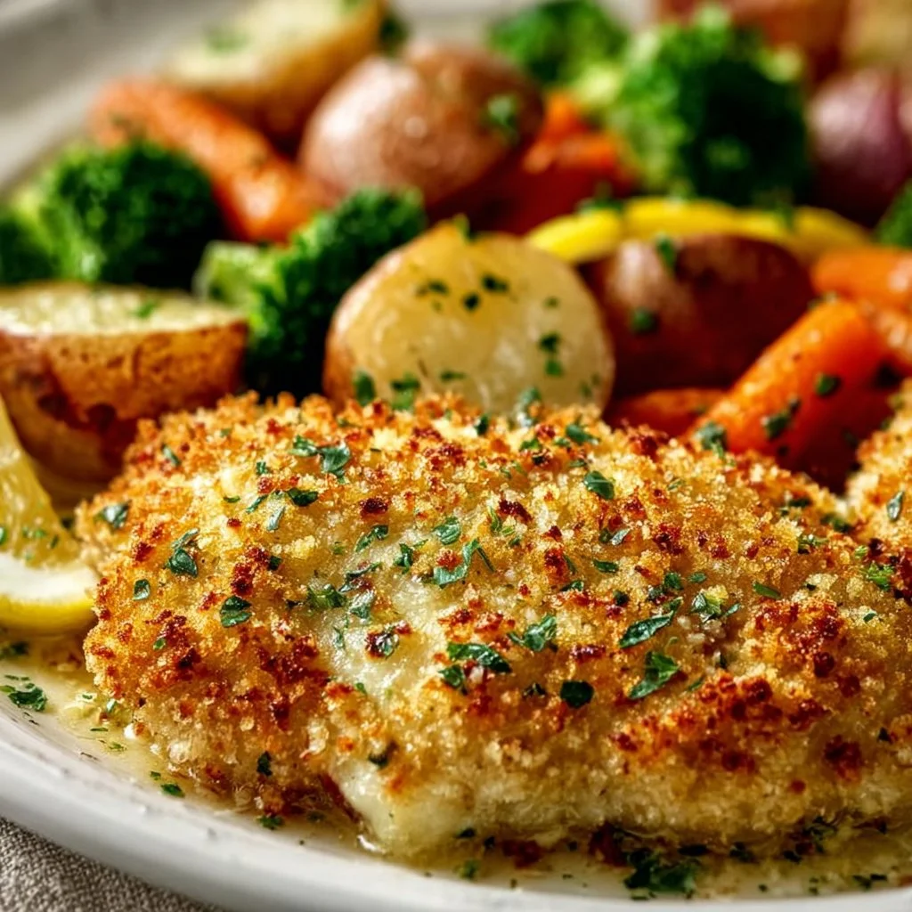 Parmesan Crusted Chicken Sheet Pan Dinner