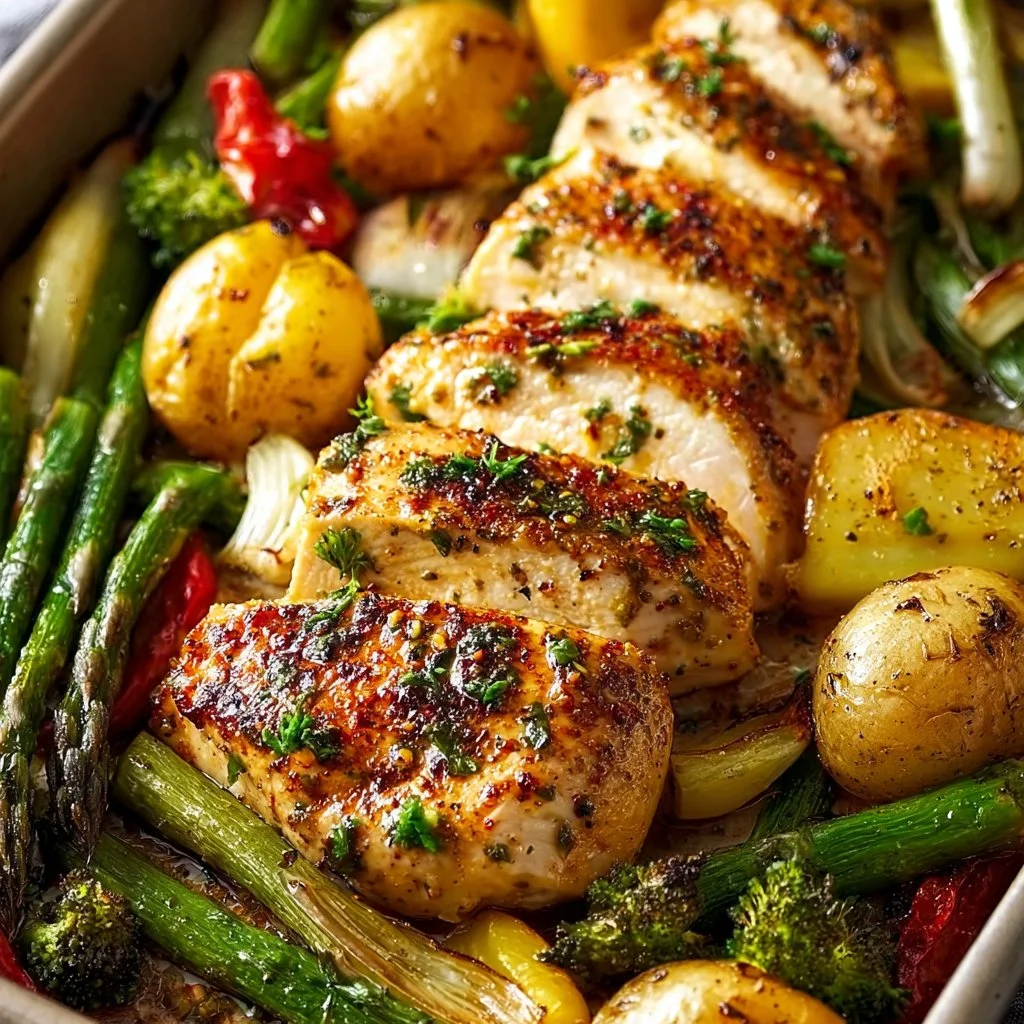 Sheet Pan Garlic Butter Chicken and Veggies