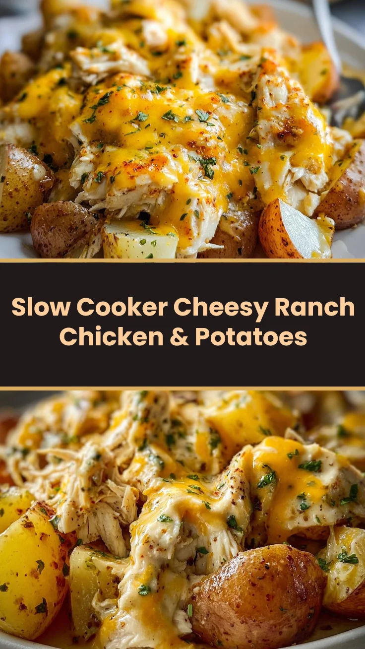 Slow Cooker Cheesy Ranch Chicken & Potatoes