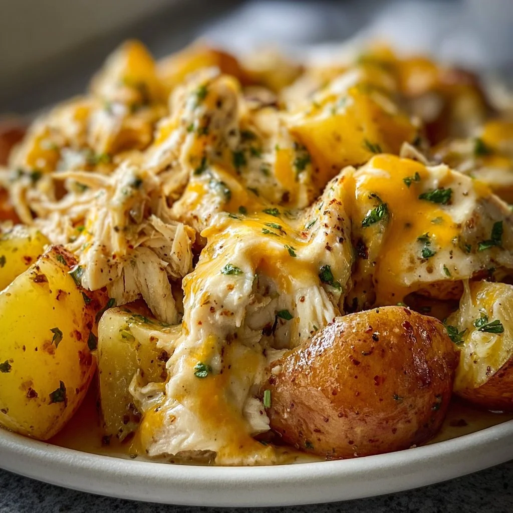 Slow Cooker Cheesy Ranch Chicken & Potatoes