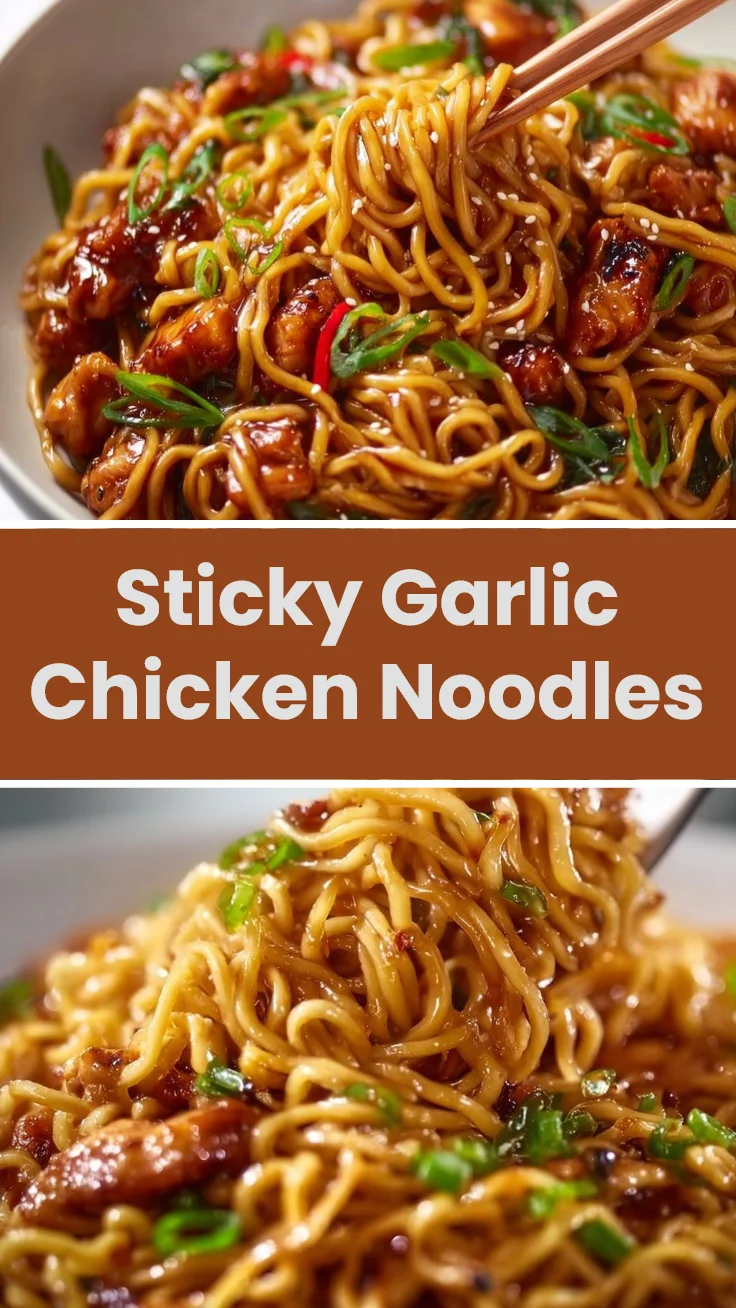 Sticky Garlic Chicken Noodles